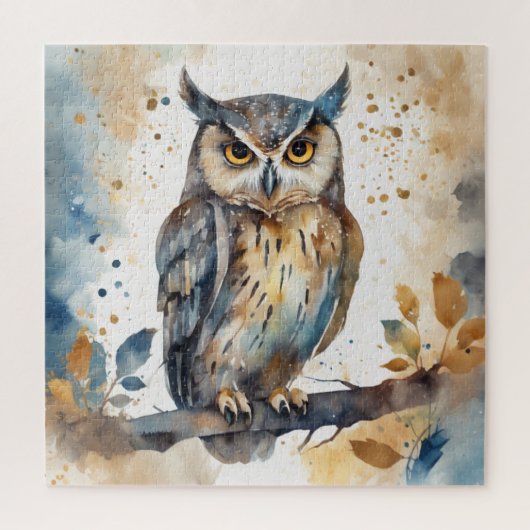 Waterverf Owl Legpuzzel (Verticaal)