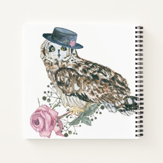 Waterverf Owl Notitieboek (Achterkant)