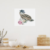 Waterverf Owl Poster (Keuken)