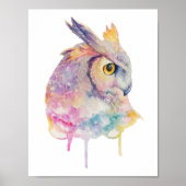 Waterverf Owl Poster (Voorkant)