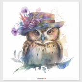 Waterverf Owl Sticker (Vel)