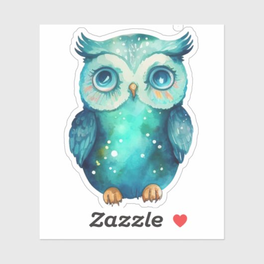 Waterverf Owl Sticker (Vel)