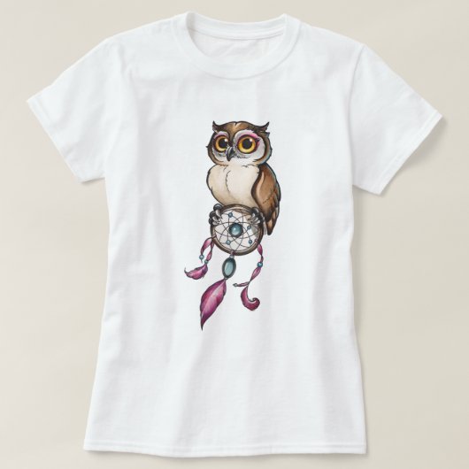 Waterverf Owl T-shirt (Design voorkant)