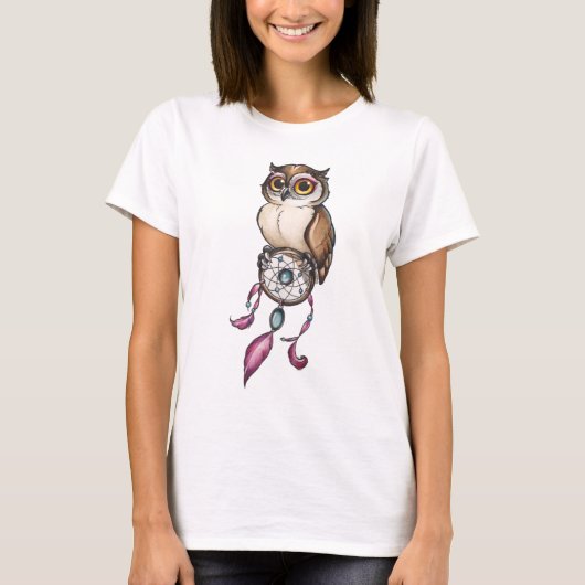 Waterverf Owl T-shirt (Voorkant)