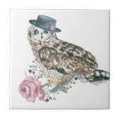Waterverf Owl Tegeltje (Voorkant)