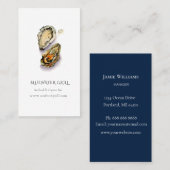 Waterverf Oyster-kok, restaurant-visitekaartje Visitekaartje (Voorkant / Achterkant)