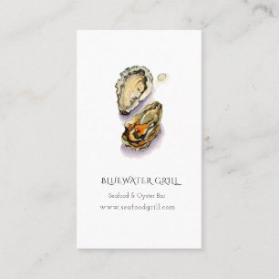 Waterverf Oyster-kok, restaurant-visitekaartje Visitekaartje