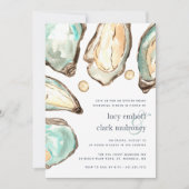 Waterverf Oyster & Parelpleister Dinner Kaart (Voorkant)