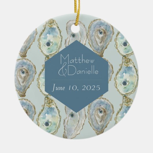 Waterverf Oyster Pattern Ornament (Voorkant)