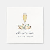 Waterverf Oyster & Pearl "Hoera voor de liefde" Servet (Voorkant)