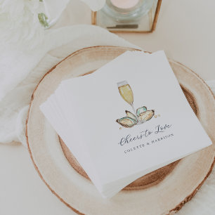 Waterverf Oyster & Pearl "Hoera voor de liefde" Servet