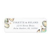 Waterverf Oyster & Pearl Return-adres Etiket (Voorkant)