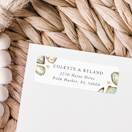 Waterverf Oyster & Pearl Return-adres Etiket