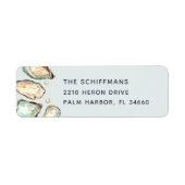 Waterverf Oyster & Pearl Return-adres Etiket (Voorkant)