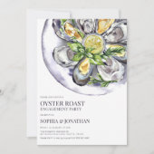 Waterverf Oyster Roast Engagement Party Kaart (Voorkant)
