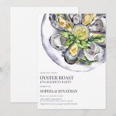 Waterverf Oyster Roast Engagement Party Kaart (Voorkant / Achterkant)