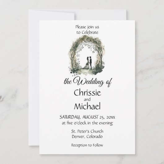 Waterverf Paar Getting Married Bruiloft Kaart (Voorkant)