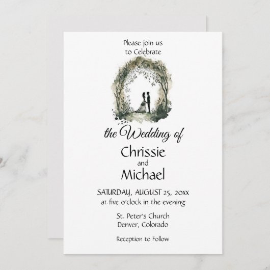 Waterverf Paar Getting Married Bruiloft Kaart (Voorkant / Achterkant)