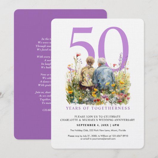 Waterverf Paar Liefde Romance Bruiloft Jubileum Kaart (Voorkant / Achterkant)