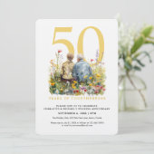 Waterverf Paar Liefde Romance Bruiloft Jubileum Kaart (Staand voorkant)