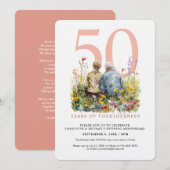 Waterverf Paar Liefde Romance Bruiloft Jubileum Kaart (Voorkant / Achterkant)