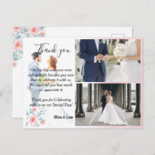 Waterverf paar met Rozen bruiloft Bedankt Kaart (Voorkant / Achterkant)