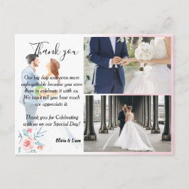 Waterverf paar met Rozen bruiloft Bedankt Kaart