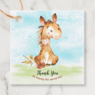 Waterverf paard Baby shower Boerderij Dank u wel Bedankjes Labels