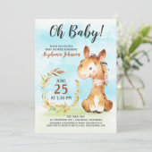 Waterverf Paard Baby shower Boerderij Uitnodiging (Staand voorkant)