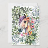Waterverf Paard Bloemen Custom Foto Baby shower Kaart (Achterkant)