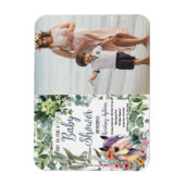 Waterverf Paard Bloemen Custom Foto Baby shower Magneet (Verticaal)
