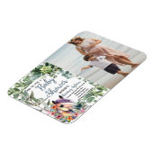 Waterverf Paard Bloemen Custom Foto Baby shower Magneet (Linkerzijde)