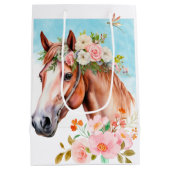 Waterverf Paard Bloemen Medium Cadeauzakje (Achterkant)