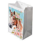 Waterverf Paard Bloemen Medium Cadeauzakje (Achterkant Gekanteld)