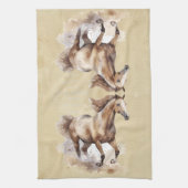 Waterverf Paard Boerderij Dierenrijden Ruiter Theedoek (Verticaal)