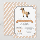 Waterverf Paard Boerderij Genderneutraal Baby show Kaart (Voorkant / Achterkant)