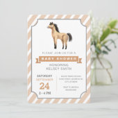 Waterverf Paard Boerderij Genderneutraal Baby show Kaart (Staand voorkant)