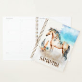 Waterverf paard Boho verlaat herfst naam Planner (Display)