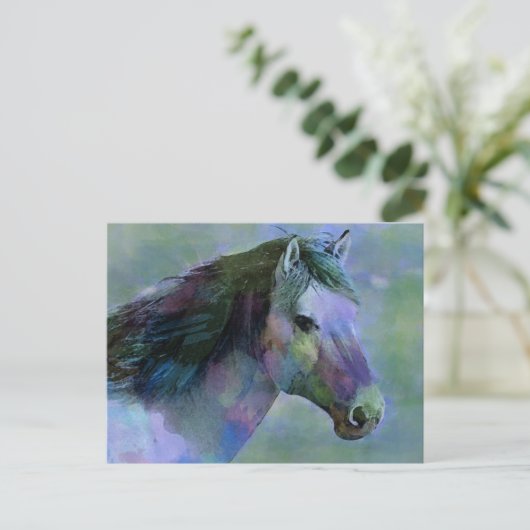 Waterverf paard briefkaart (Staand voorkant)