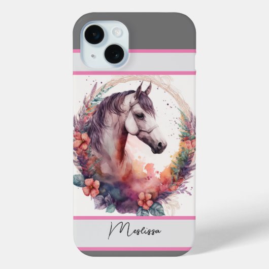 Waterverf paard Case-Mate iPhone case (Achterkant)