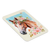 Waterverf Paard en Bloemen Flexibel Magneet (Rechterzijde)