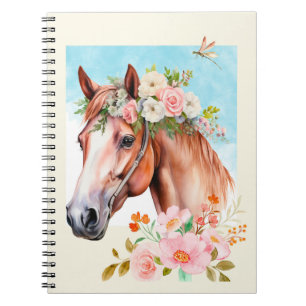 Waterverf Paard en Bloemen Journal Notitieboek