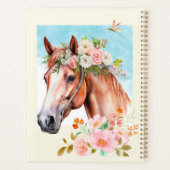 Waterverf Paard en Bloemen Spiral Planner Boek (Achterkant)