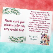 Waterverf paard en botanisch Baby shower Folie Wenskaart