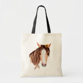 Waterverf Paard: "Het leven is beter..." Tote Bag (Voorkant)