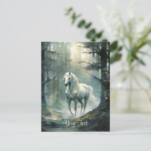 Waterverf Paard in Bos Gepersonaliseerd Briefkaart (Staand voorkant)