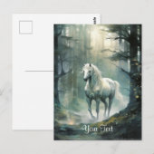 Waterverf Paard in Bos Gepersonaliseerd Briefkaart (Voorkant / Achterkant)