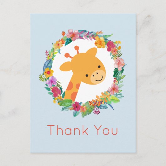 Waterverf paard op horizontale strepen Dank u Briefkaart (Voorkant)