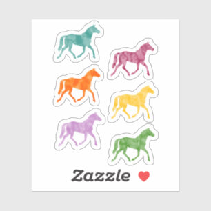Waterverf paard silhouet sticker pack