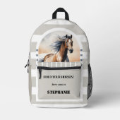 Waterverf Paard Tan Modern Bedrukte Rugzak (Voorkant)
